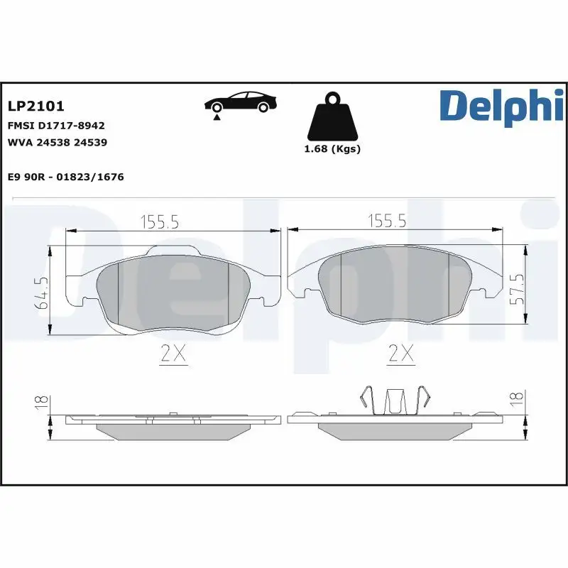 DELPHI LP2101 Ön Fren Balatası resmi