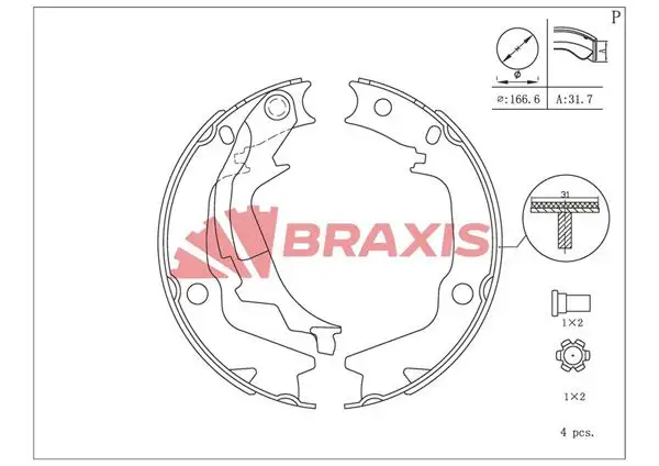 BRAXIS AC0114 El Fren Balatası 583501JA30 resmi