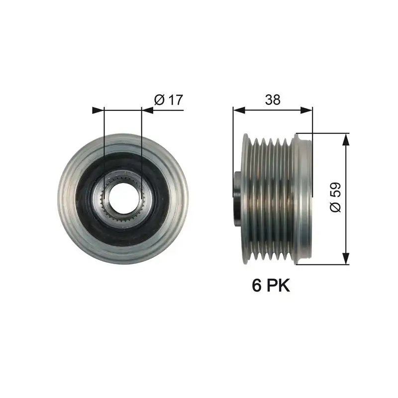 GATES OAP7168 Alternatör Kasnağı 373222G500 resmi