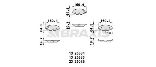 BRAXIS AB0313 Ön Fren Balatası resmi