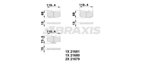 BRAXIS AB0115 Ön Fren Balatası resmi