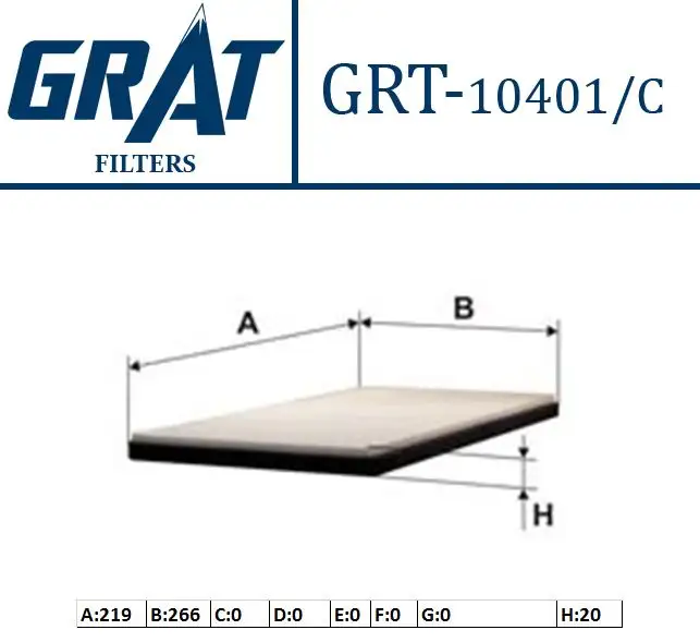 GRAT 10401C Polen Filtresi (Karbonlu) 55702456 resmi