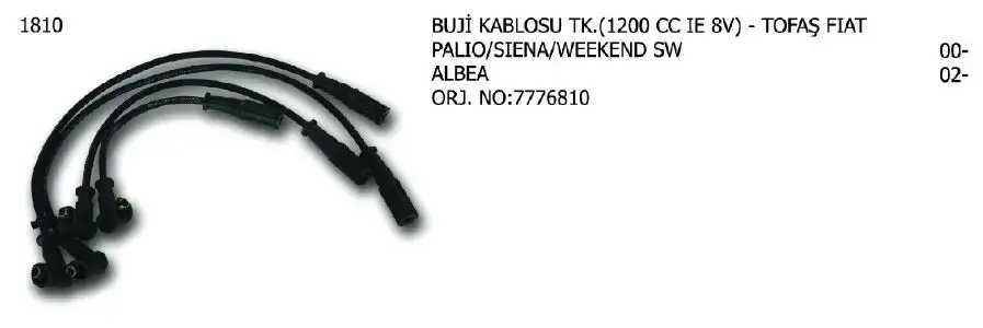 ÜNÜVAR 1810 Buji Kablosu 7735340 resmi