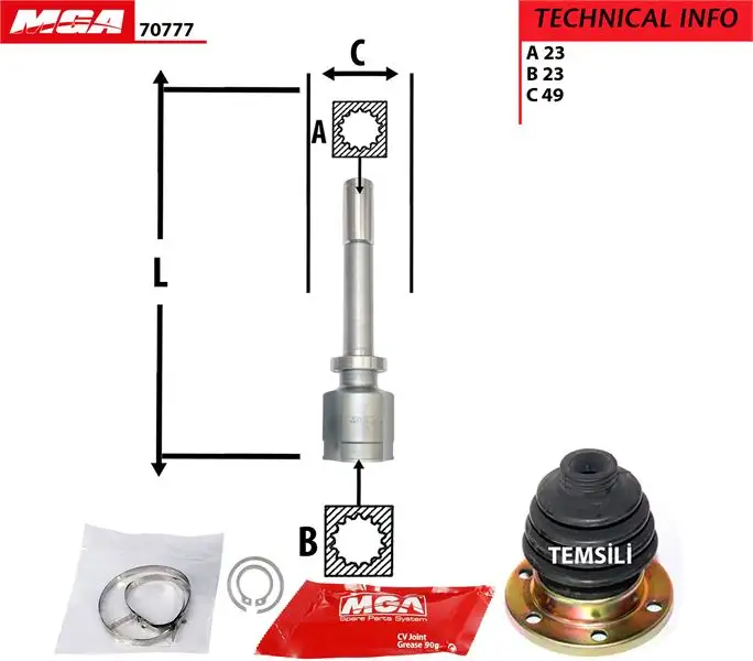 MGA 70777 Aks Kafası (Sağ İç) 8200613828 resmi