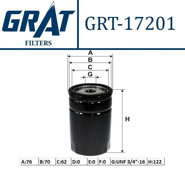 GRAT 17201 Yağ Filtresi 978M6714B4A resmi