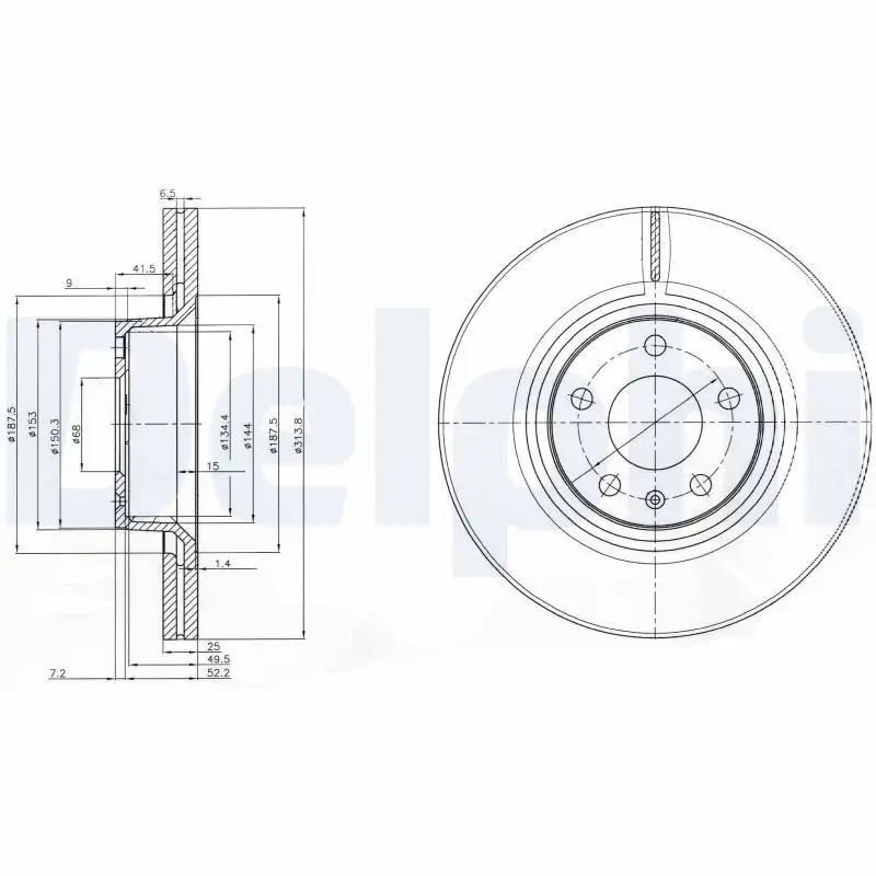 DELPHI BG3942 Ön Fren Diski L4FD615301 resmi