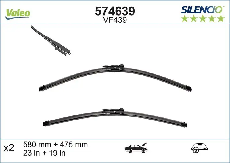 VALEO 574639 Silecek Süpürgesi (Takım) C2Z2269 resmi