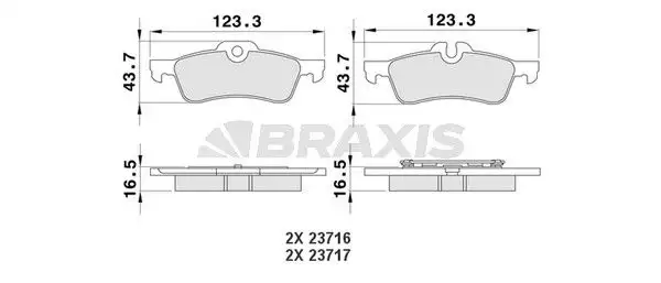 BRAXIS AA0115 Arka Fren Balatası resmi