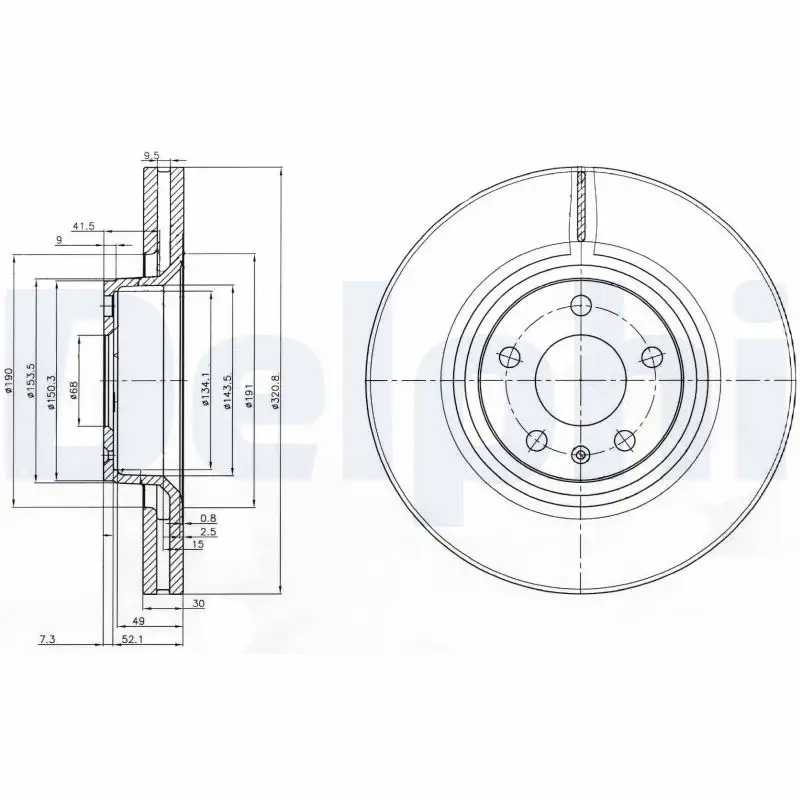 DELPHI BG3939 Ön Fren Diski 4F0615301E resmi
