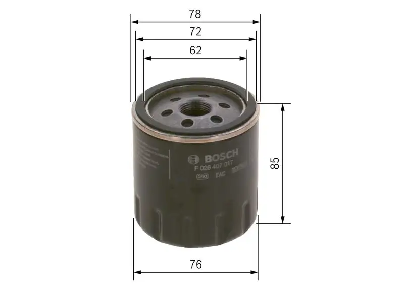 BOSCH F026407017 Yağ Filtresi resmi
