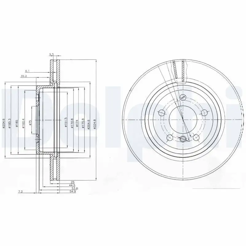 DELPHI BG3938 Ön Fren Diski 34113400151 resmi