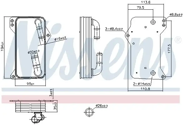 NISSENS 91505 Şanzıman Yağ Soğutucu 0GC317019C resmi