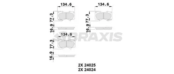 BRAXIS AB0226 Ön Fren Balatası resmi