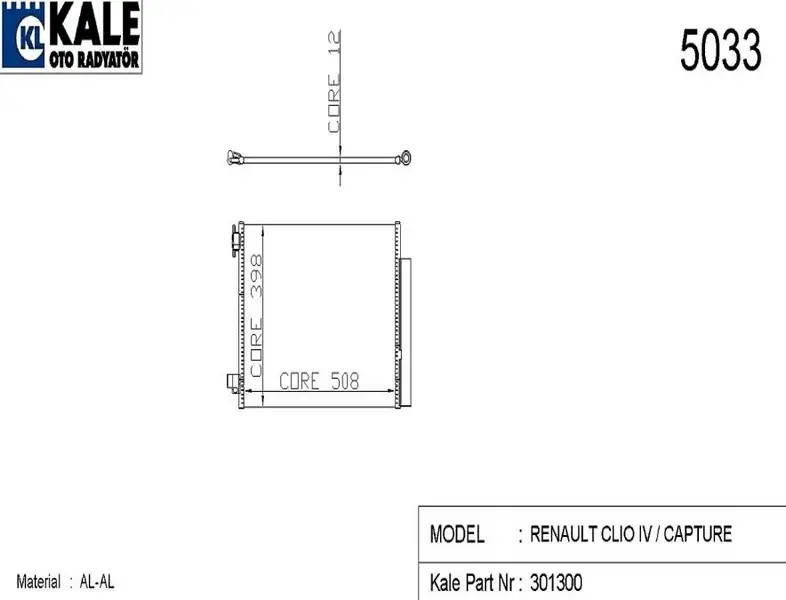 KALE 050ABC080 Klima Radyatörü resmi