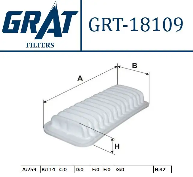 GRAT 18109 Hava Filtresi 1780123030 resmi