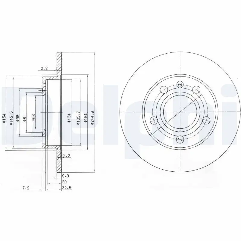 DELPHI BG2753C Arka Fren Diski 8E0615601P resmi