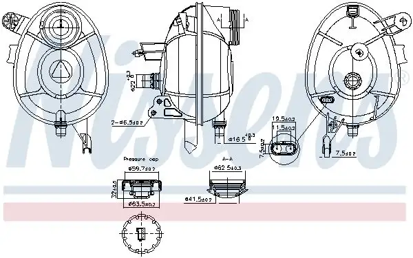 NISSENS 996201 Yedek Su Deposu A2055000049 resmi