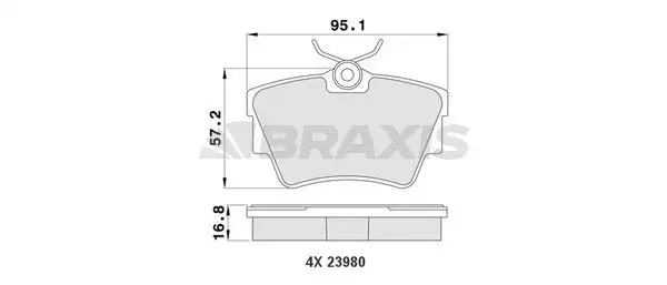 BRAXIS AA0070 Arka Fren Balatası resmi
