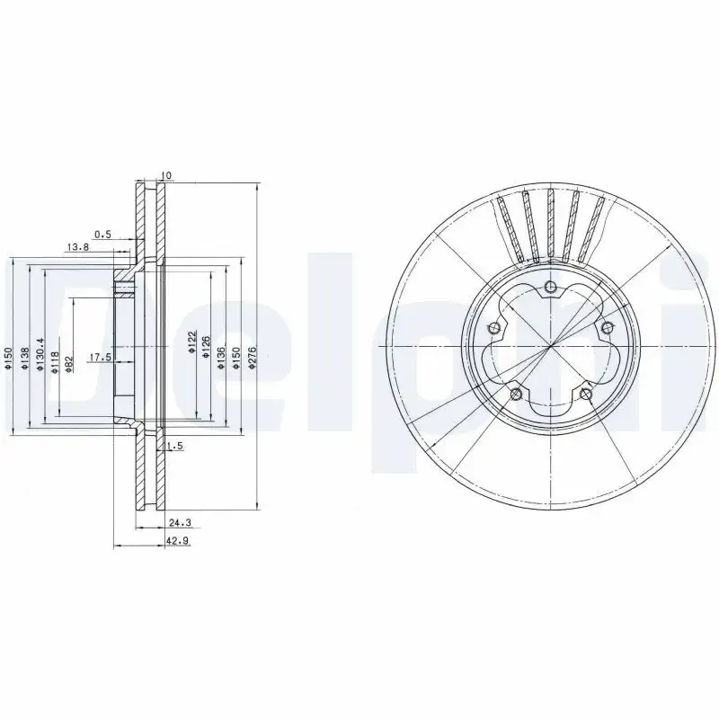 DELPHI BG3676 Ön Fren Diski resmi