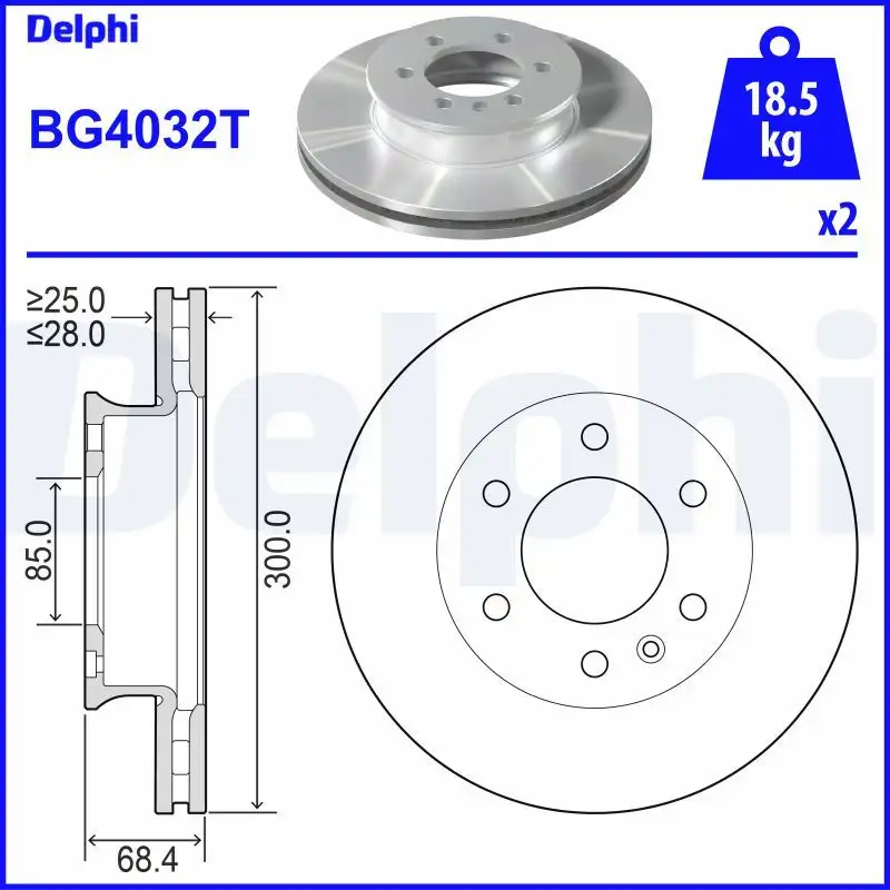 DELPHI BG4032T Ön Fren Diski resmi