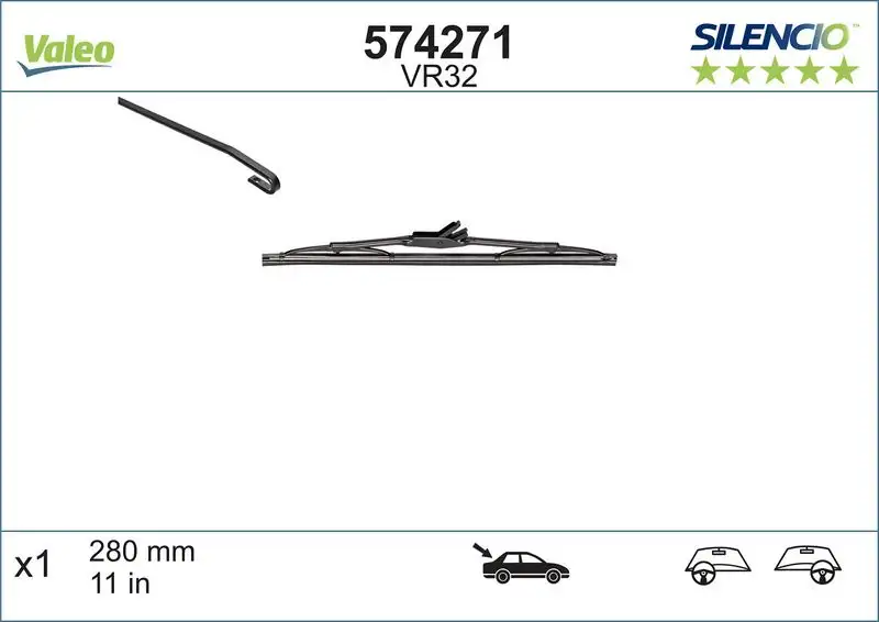 VALEO 574271 Arka Silecek Süpürgesi resmi