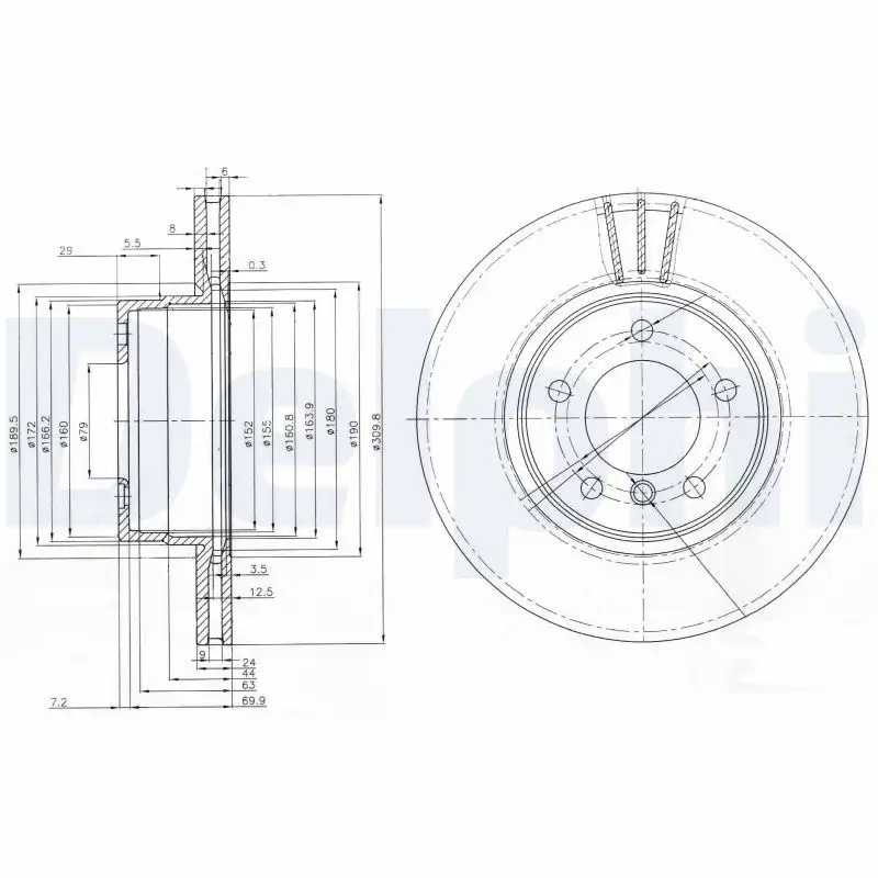 DELPHI BG3870 Ön Fren Diski 34116764021 resmi