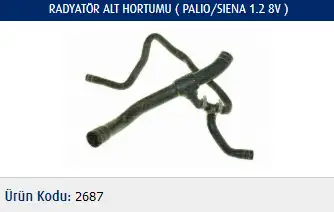 MASTER M2687 Radyatör Alt Hortumu 46770713 resmi