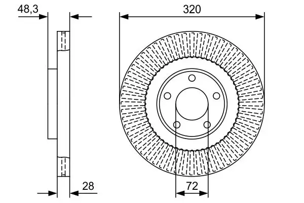 BOSCH 0986479W04 Ön Fren Diski 7T4Z1125A resmi