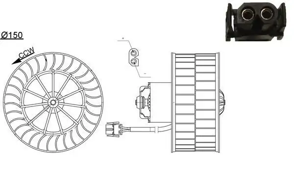 MAHLE AB44000S Kalorifer Motoru 64118390434 resmi
