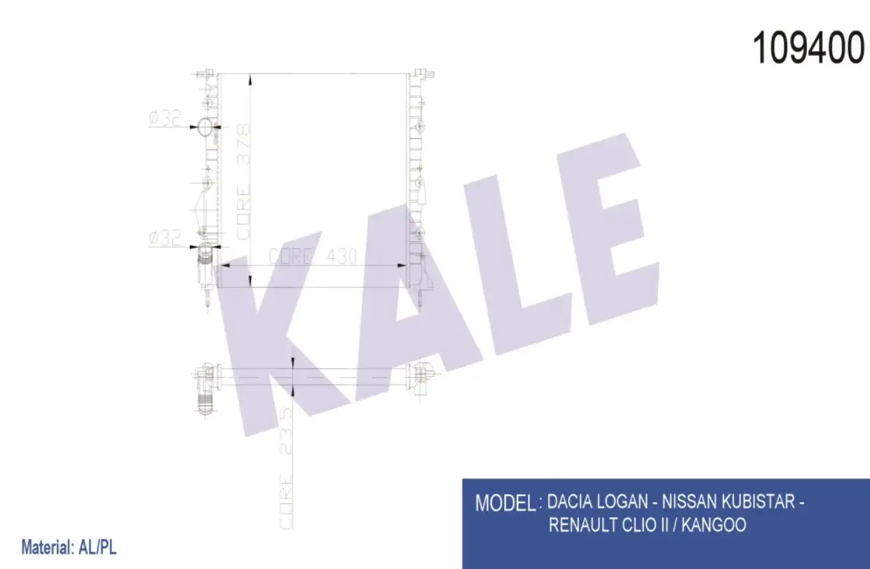 KALE 0518182AL Radyatör resmi