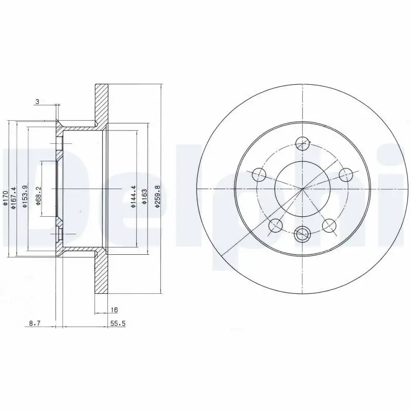 DELPHI BG2716 Ön Fren Diski 701615301C resmi