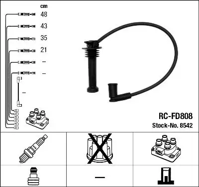 NGK 8542 (RCFD808) Buji Kablosu resmi