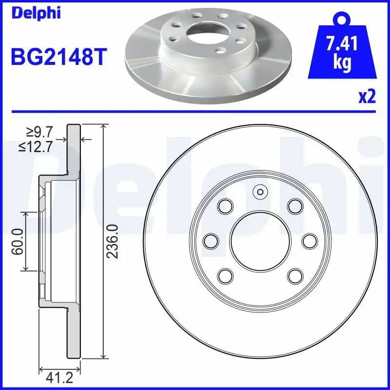 DELPHI BG2148T Ön Fren Diski resmi