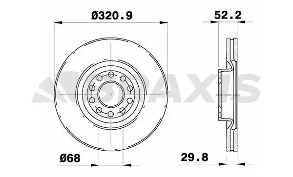 BRAXIS AE0771 Ön Fren Diski 4B3615301 resmi