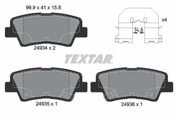 TEXTAR 2493401 Arka Fren Balatası resmi