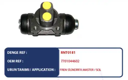 MOTORTEC RNT0181 Arka Fren Merkezi (Sol) 7701044602 resmi