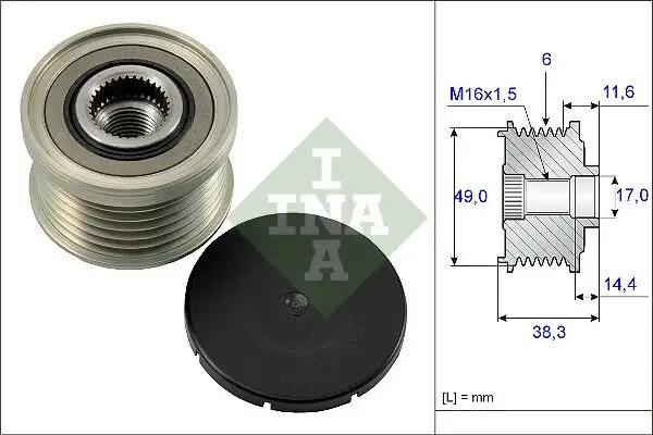 INA 535012710 Alternatör Kasnağı resmi