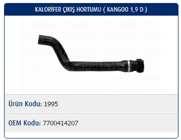 MASTER M1995 Kalorifer Hortumu 7700414207 resmi