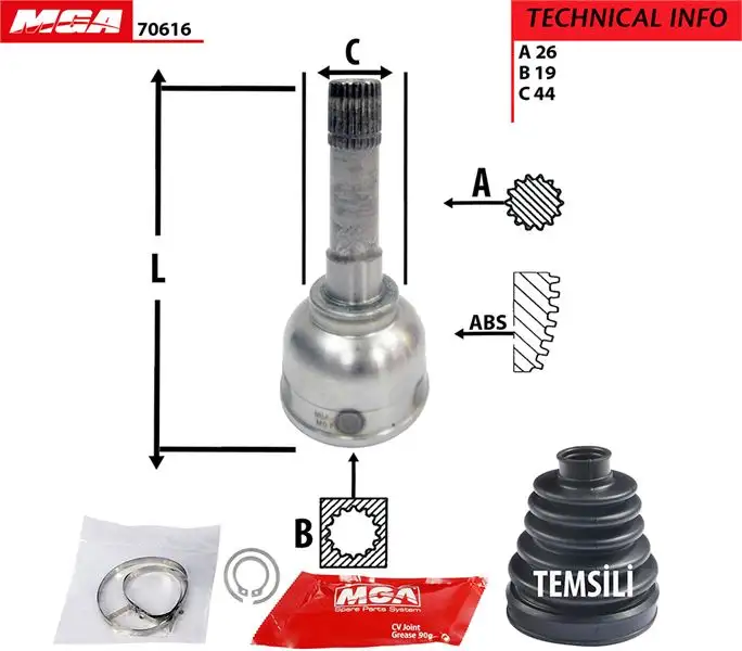 MGA 70616 Aks Kafası (Dış) 4805200201 resmi