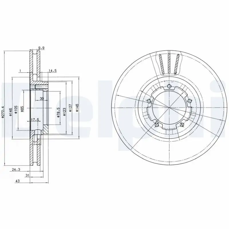 DELPHI BG2663 Ön Fren Diski 5025611 resmi
