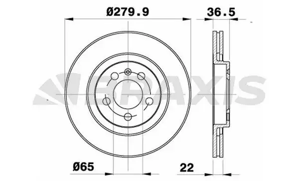 BRAXIS AE0033 Ön Fren Diski 1J0615301P resmi