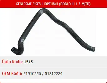MASTER M1515 Yedek Su Deposu Hortumu 51812224 resmi