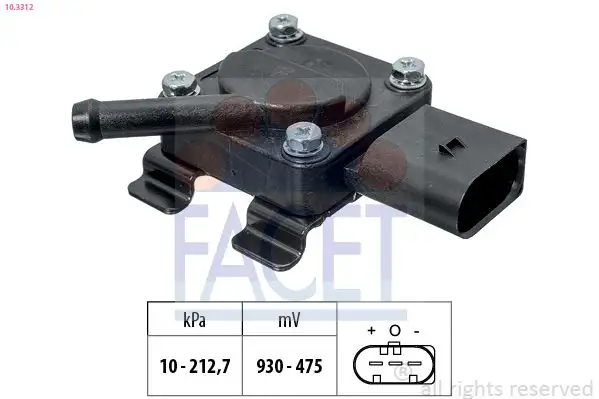 FACET 10.3312 Egzoz Basınç Sensörü 13627789219 resmi