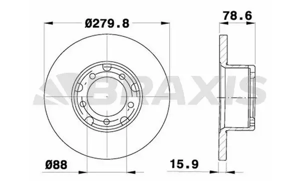 BRAXIS AD1028 Ön Fren Diski A6014200272 resmi