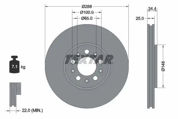 TEXTAR 92106605 Ön Fren Diski resmi