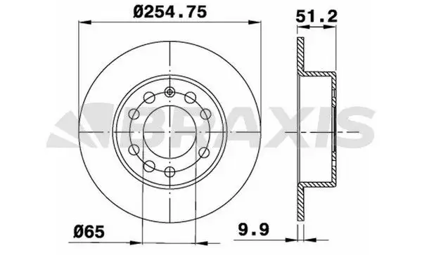 BRAXIS AE0018 Arka Fren Diski 1K0615601AB resmi