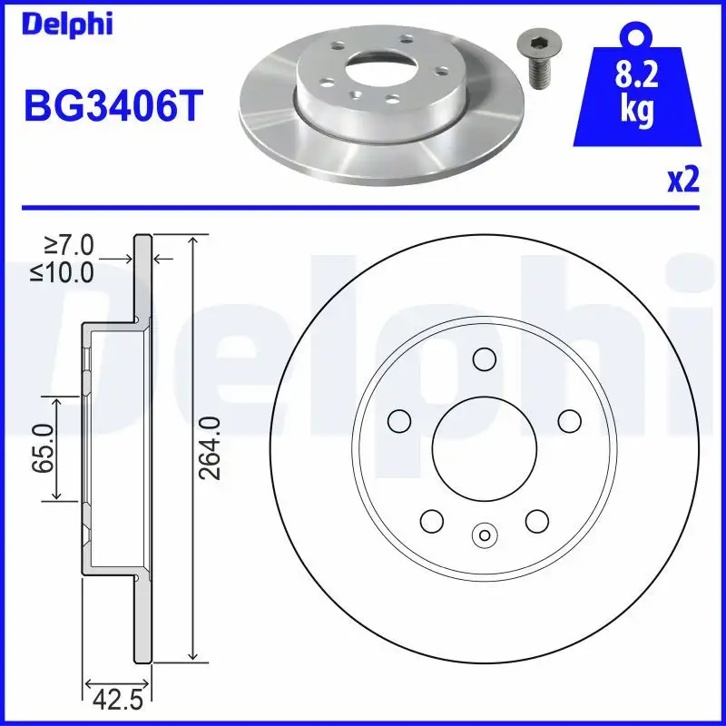 DELPHI BG3406T Arka Fren Diski resmi