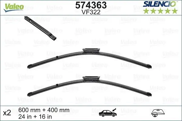 VALEO 574363 Silecek Süpürgesi (Takım) resmi
