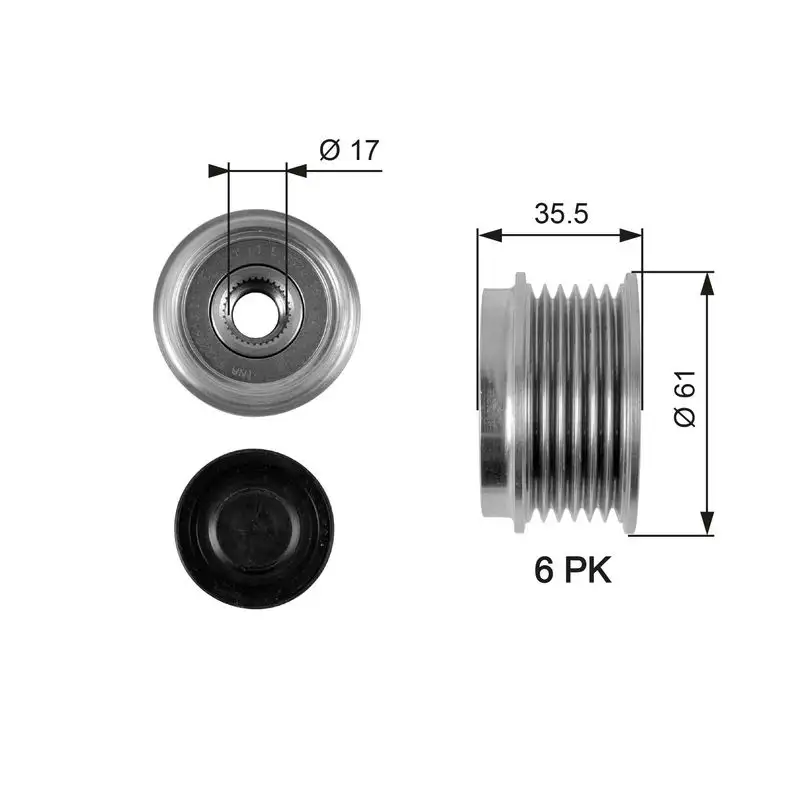 GATES OAP7100 Alternatör Kasnağı resmi