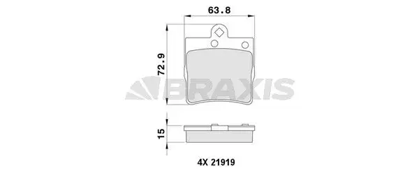 BRAXIS AA0053 Arka Fren Balatası resmi